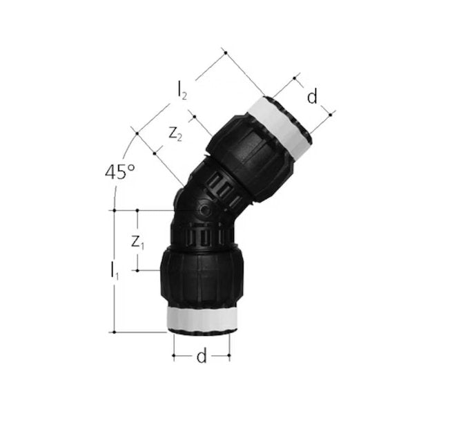 Kulmaliitin Sanipex MT GF 45 63x63 PPSU PA - KarelianStore