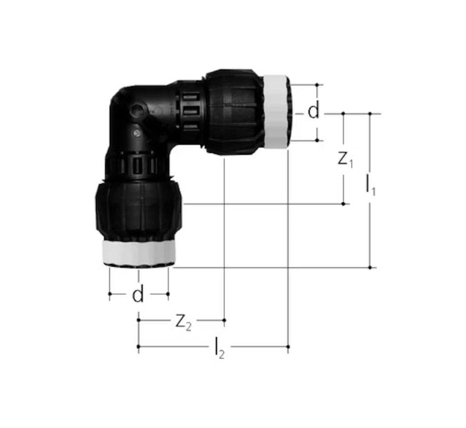 Kulmaliitin Sanipex MT GF 90 50x50 PPSU PA - KarelianStore