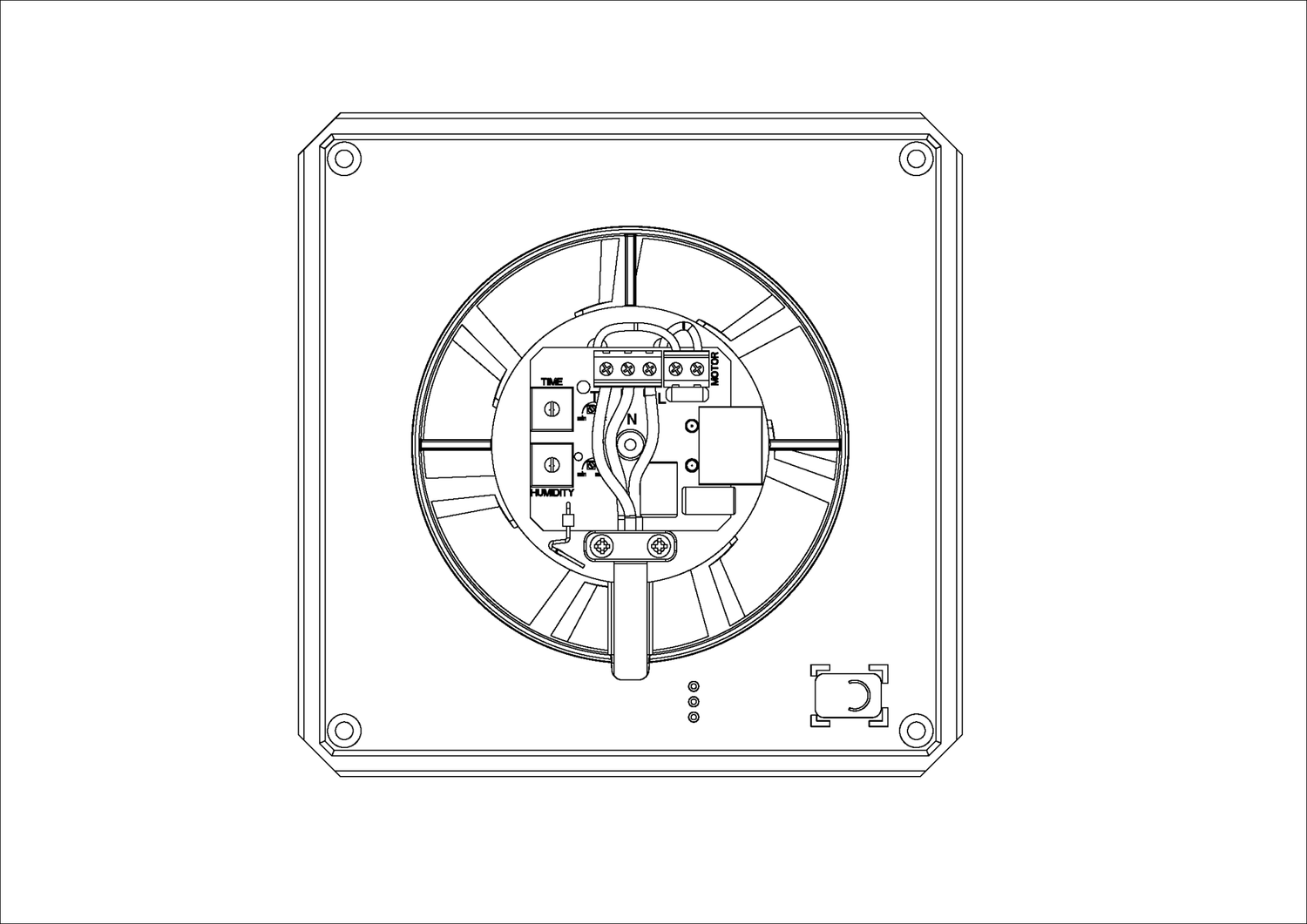 Kylpyhuonepuhallin Opal WA100LZH Ajastin sekä kosteusanturi - KarelianStore