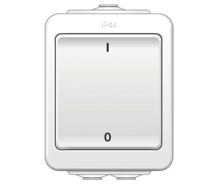 Kytkin Norwesco Aquabest IP44 2-kytkin 16A 250V PPJ 0X Valkoinen - KarelianStore