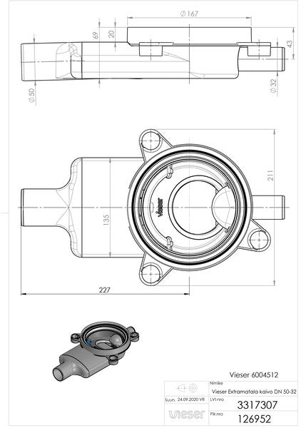 Lattiakaivo Vieser One DN50 1x32 Extramatala vaaka - KarelianStore