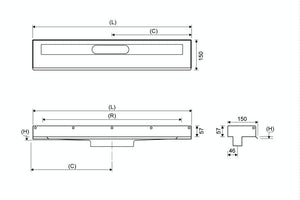 Lattiakaivokaluste Unidrain 1001 3 Seinäkiinnikettä 1000mm - KarelianStore