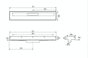 Lattiakaivokaluste Unidrain 1001 3 Seinäkiinnikettä 1200mm - KarelianStore