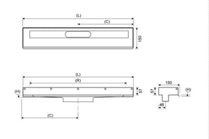 Lattiakaivokaluste Unidrain 1001 3 Seinäkiinnikettä 800mm - KarelianStore