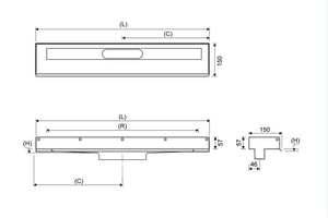 Lattiakaivokaluste Unidrain 1001 3 Seinäkiinnikettä 900mm - KarelianStore