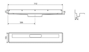 Lattiakaivokaluste Unidrain 1004 1 Seinäkiinnike 600mm - KarelianStore