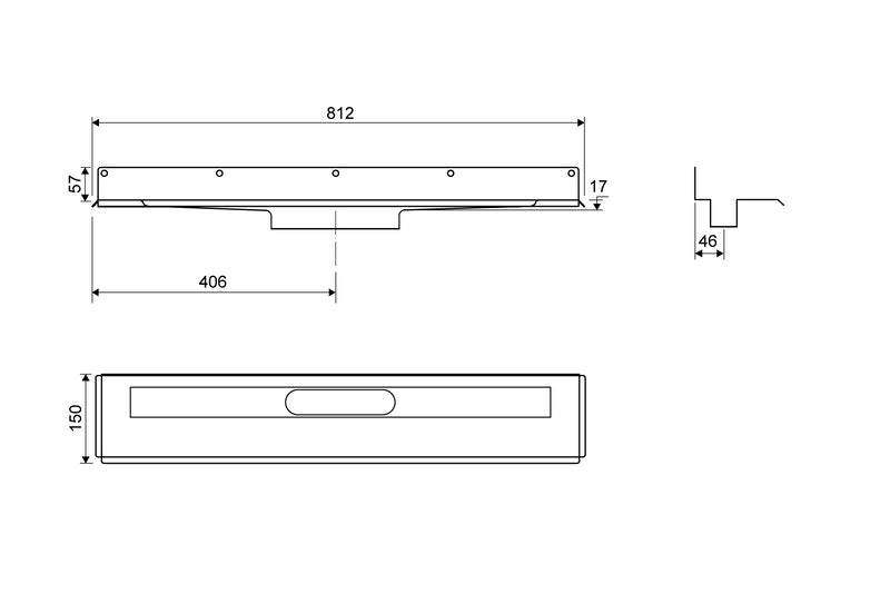 Lattiakaivokaluste Unidrain 1004 1 Seinäkiinnike 700 mm - KarelianStore