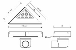 Lattiakaivokaluste Unidrain 2011 Kulma 200mm - KarelianStore