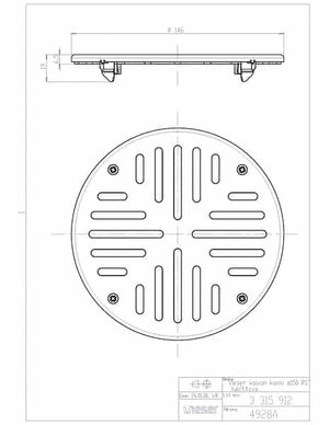 Lattiakaivon Kansi Vieser 150 RST Lukittava Pyöreä - KarelianStore