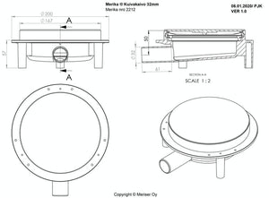 Lattiakuivakaivo Merika M-2212 32mm Poistolla - KarelianStore
