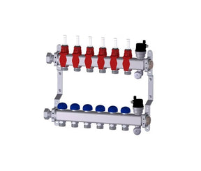 Lattialämmitysjakotukki Purmo 6-lähtö Virtausmittari - KarelianStore