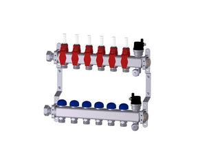 Lattialämmitysjakotukki Purmo 8-lähtö Virtausmittari - KarelianStore