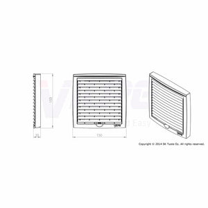 Monitoimi-säleikkö VILPE 150X150 Harmaa - KarelianStore