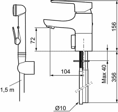 Mora Cera B6 pesuallashana käsisuihkulla ja pesukoneventtiilillä - KarelianStore