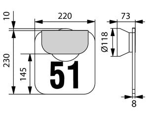 Numerovalaisin Ensto AVR51.11LV IP65 1W Neliö Valkoinen - KarelianStore