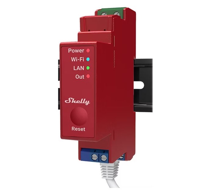 Ohjelmoitava Rele Shelly Pro 1PM 1-K 16A Tehonmittaus DIN Wifi - KarelianStore