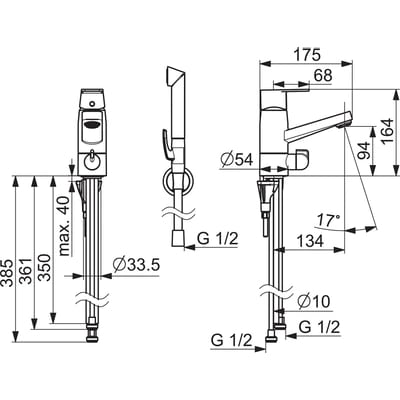 Oras Stela 4807F pesuallashana PKV ja Bidetta käsisuihkulla - KarelianStore