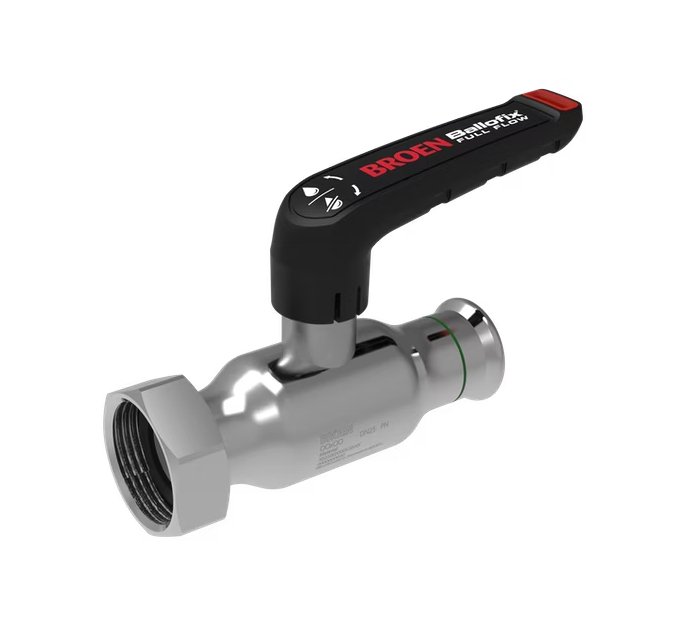 Palloventtiili Broen Full Flow HST 35x1 1/2 Puristus/Mutteri Matala - KarelianStore