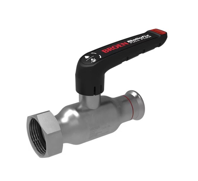 Palloventtiili Broen Full Flow Zn 28x1 1/4 Puristus/Mutteri Matala - KarelianStore