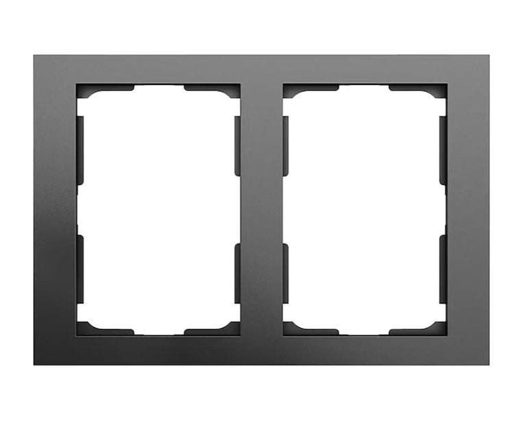 Peitelevy Schneider Electric Elko Plus 2-kehys 2-pistorasialle Musta - KarelianStore