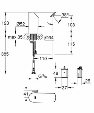 Pesuallashana Grohe 36465000 Bau Cosmo E - KarelianStore