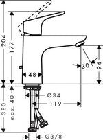 Pesuallashana Hansgrohe 31979000 Focus 100 Kromi - KarelianStore