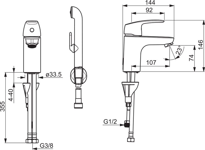 Pesuallashana Oras 1012F-104 Safira Bidetta -käsisuihkulla - KarelianStore