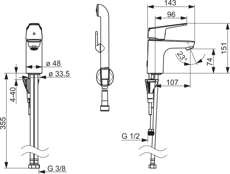 Pesuallashana Oras 1812FG Vega Bidetta käsisuihkulla - KarelianStore