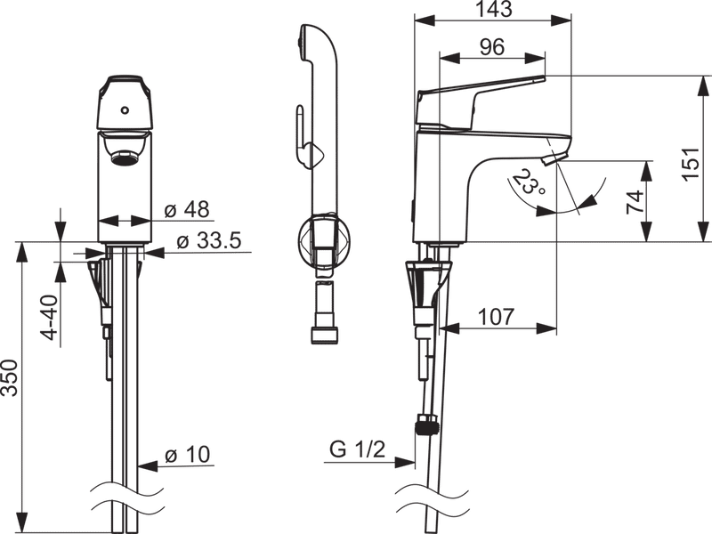 Pesuallashana Oras 1812G Vega Bidetta käsisuihkulla - KarelianStore