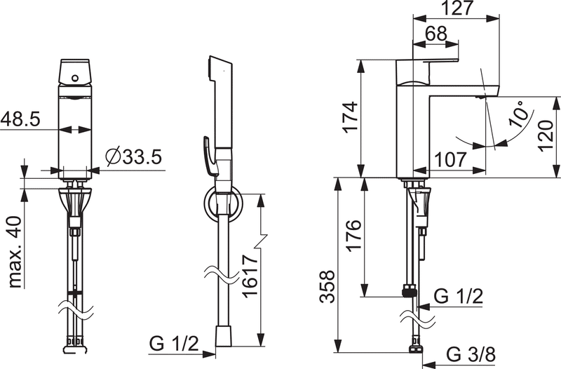 Pesuallashana Oras 4806F Stela Bidetta-käsisuihkulla - KarelianStore
