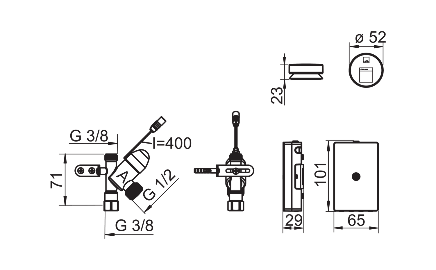 Pesukoneventtiili Oras 272100 Elektroninen 3 V Bluetooth - KarelianStore