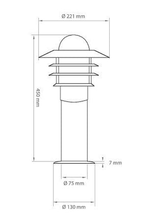 Pihapiirivalaisin Airam Käpylä Bollard IP44 E27 Rst - KarelianStore