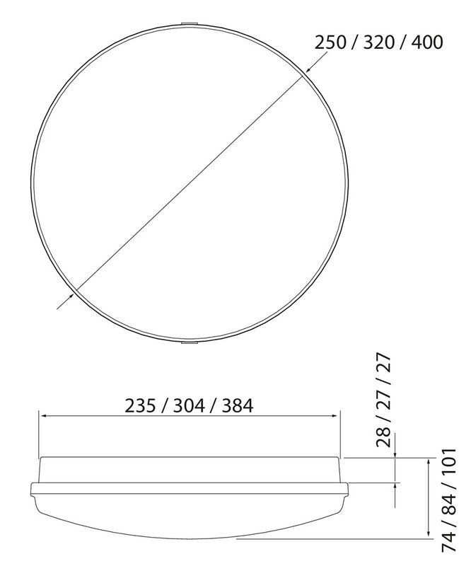 Pinta-asennusvalaisin Airam Lumi Duo 400 IP44 28W - KarelianStore