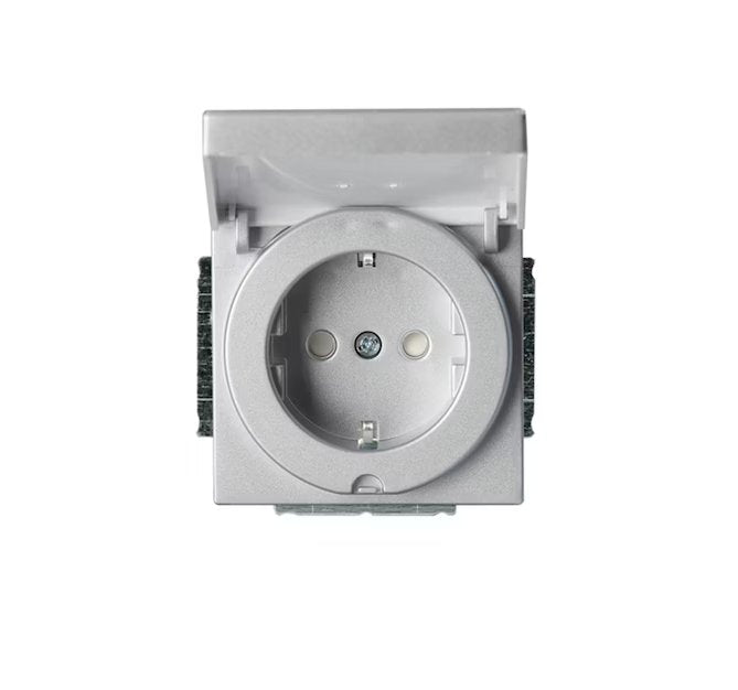 Pistorasia ABB Impressivo 1-osainen 16A IP21 UKJ 0x Alumiini - KarelianStore