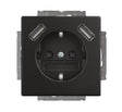 Pistorasia ABB Impressivo 1-osainen + 2xUSB 16A IP21 UKJ 0x Musta - KarelianStore