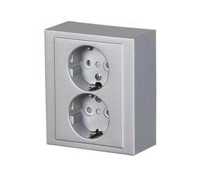 Pistorasia ABB Impressivo 2-osainen 16A IP21 PPJ HL Alumiini - KarelianStore