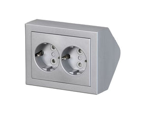 Pistorasia ABB Impressivo 2-osainen 16A IP21 PPJ HL Kulma Alumiini - KarelianStore