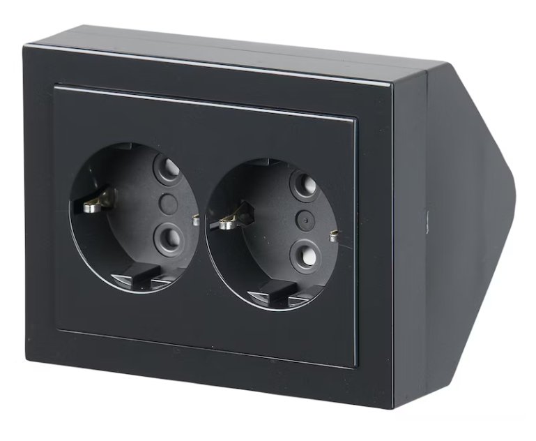 Pistorasia ABB Impressivo 2-osainen 16A IP21 PPJ HL Kulma Antrasiitti - KarelianStore