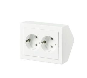 Pistorasia ABB Impressivo 2-osainen 16A IP21 PPJ HL Kulma Mattavalkoinen - KarelianStore