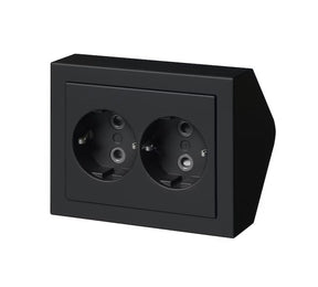 Pistorasia ABB Impressivo 2-osainen 16A IP21 PPJ HL Kulma Musta - KarelianStore