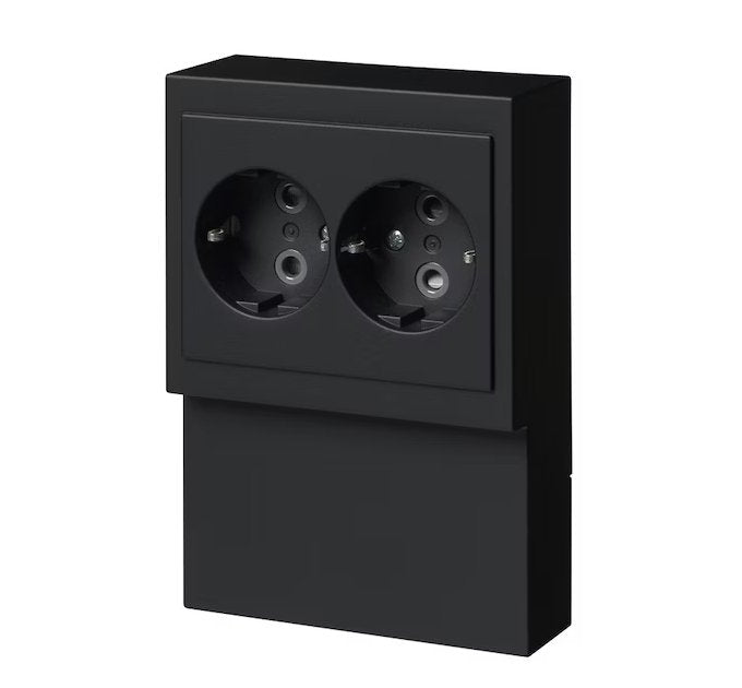 Pistorasia ABB Impressivo 2-osainen 16A IP21 PPJ HL Lista Musta - KarelianStore