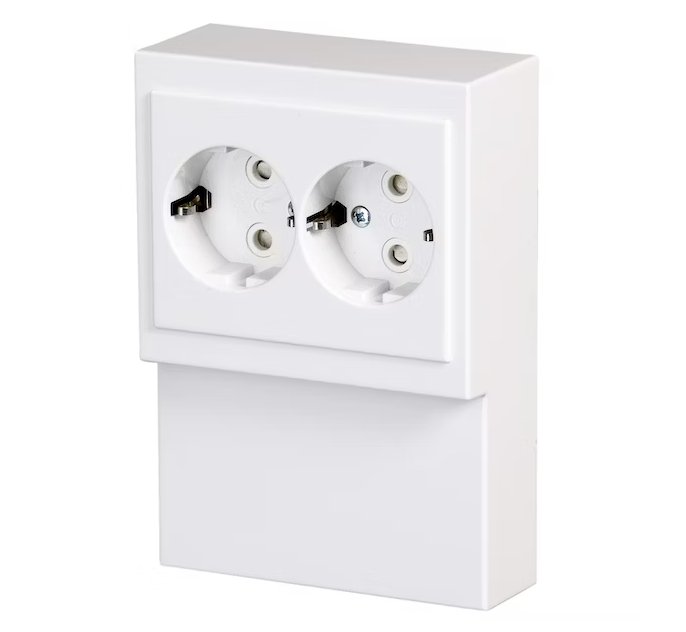 Pistorasia ABB Impressivo 2-osainen 16A IP21 PPJ HL Lista Valkoinen - KarelianStore