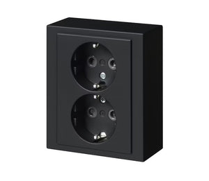 Pistorasia ABB Impressivo 2-osainen 16A IP21 PPJ HL Musta - KarelianStore