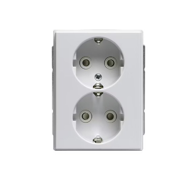 Pistorasia ABB Impressivo 2-osainen 16A IP21 UKJ Haaroitusliittimet Valkoinen - KarelianStore