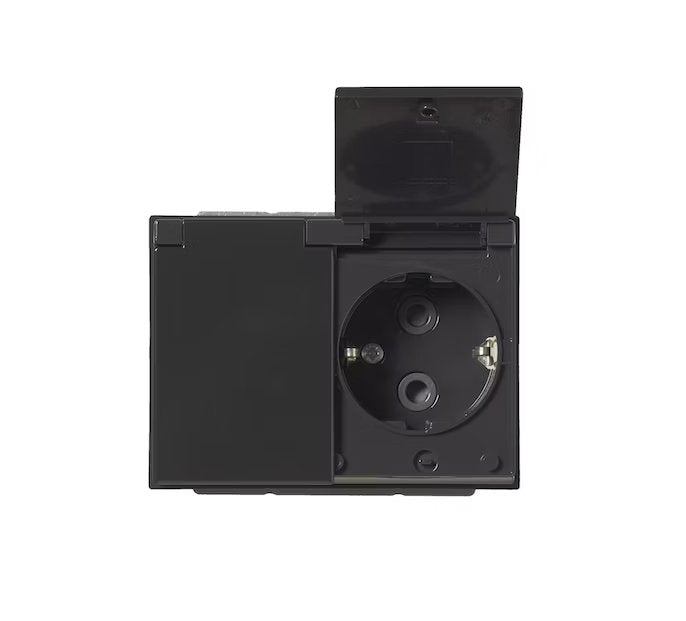 Pistorasia ABB Impressivo 2-osainen 16A IP21 UKJ HL Läppäkansi Antrasiitti - KarelianStore