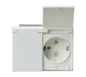 Pistorasia ABB Impressivo 2-osainen 302EK-84P IP44 Valkoinen 10 kpl - KarelianStore