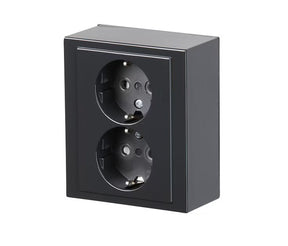 Pistorasia ABB Impressivo 2-osainen IP21 PPJ HL Antrasiitti - KarelianStore