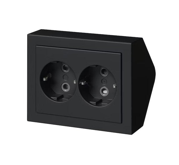 Pistorasia ABB Impressivo 2-osainen Kulma 402EE-885P Mattamusta 10 kpl - KarelianStore