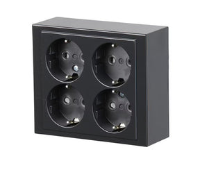 Pistorasia ABB Impressivo 4-osainen 16A IP21 PPJ HL Antrasiitti - KarelianStore