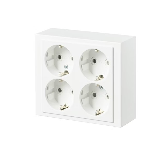 Pistorasia ABB Impressivo 4-osainen 16A IP21 PPJ HL Mattavalkoinen - KarelianStore